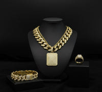 Cuban Diamond Pave Necklace – Men's Prestige Hip-Hop Set