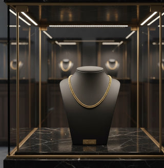 18K Gold Laser Waves Necklace