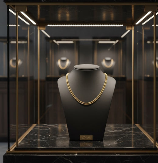 18K Gold Laser Waves Necklace