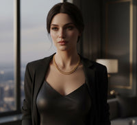 18K Gold Laser Waves Necklace