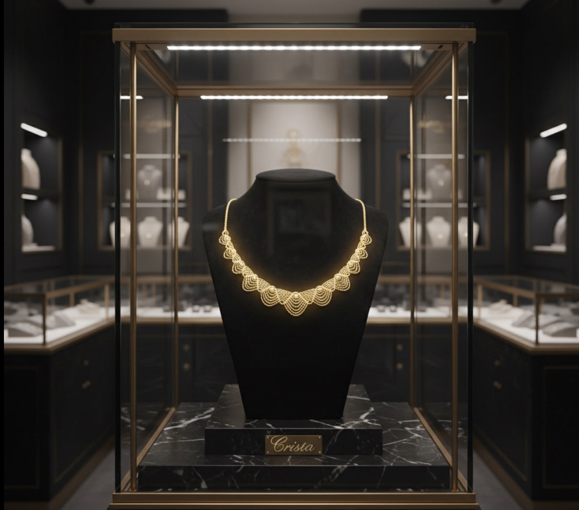 Collier Dentelle Élégance en Or 18K pour Femme