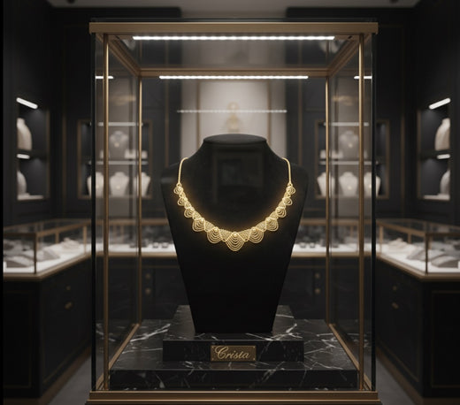 18K Gold Elegance Lace Necklace for Women