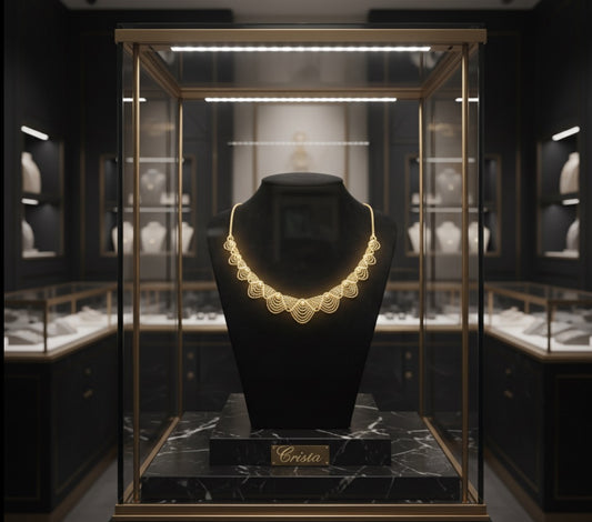 Collier Dentelle Élégance en Or 18K pour Femme