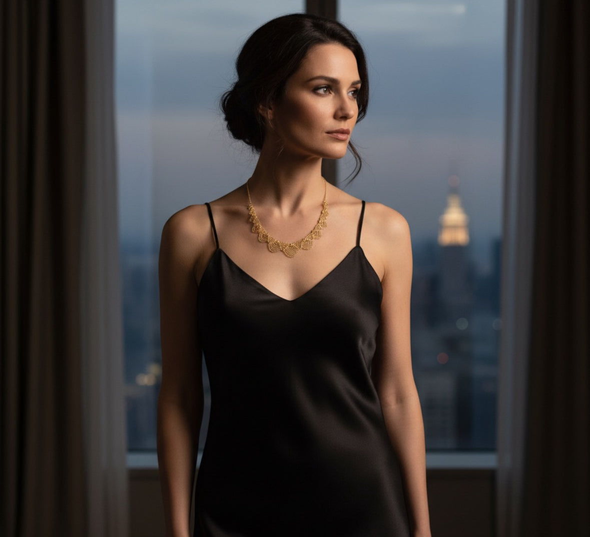 Collier Dentelle Élégance en Or 18K pour Femme