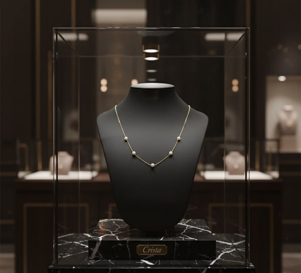 Sky Star Necklace in Sea Pearls and 18K Gold Chain