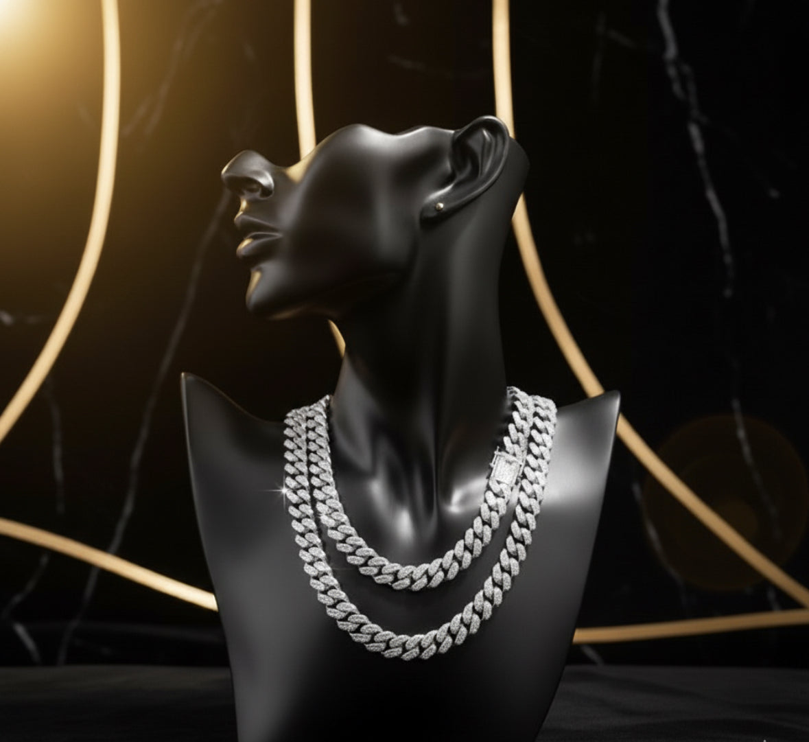 Full-Iced Cuban Chain – 18K Plated Finish (18/20/22 in)