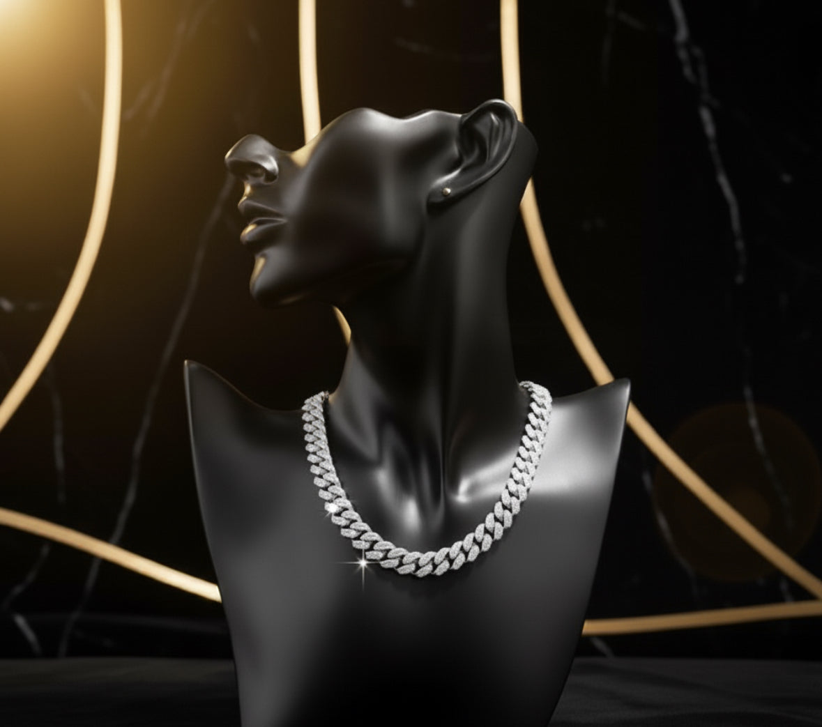 Full-Iced Cuban Chain – 18K Plated Finish (18/20/22 in)