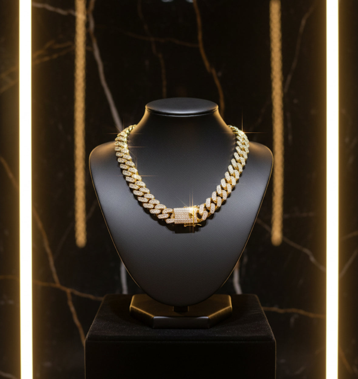 Full-Iced Cuban Chain – 18K Plated Finish (18/20/22 in)