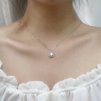 Princess Necklace in 925 Sterling Silver with Moissanite (1 or 2 Carats)