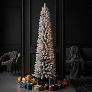 Snowy Silhouette Christmas Tree – Pencil Tree Collection 5ft