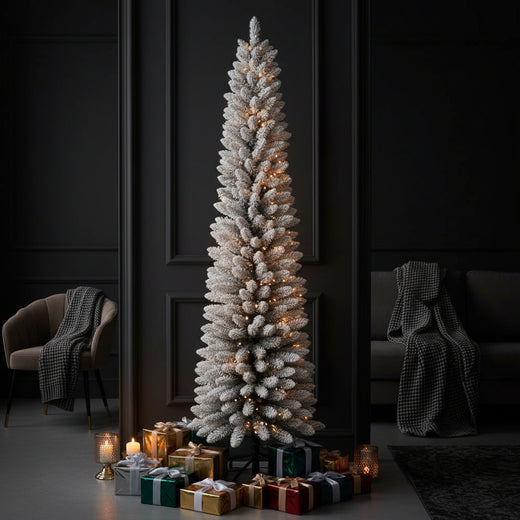 Snowy Silhouette Christmas Tree – Pencil Tree Collection 5ft