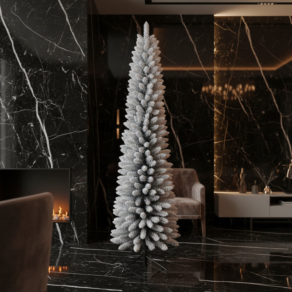 Snowy Silhouette Christmas Tree – Pencil Tree Collection 5ft