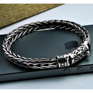 Men's "Keel" Bracelet in 925 Silver - Handcrafted Braiding