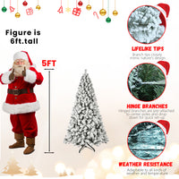 Lighted Snowy Christmas Tree – Premium Flocked Pre-Lit Collection
