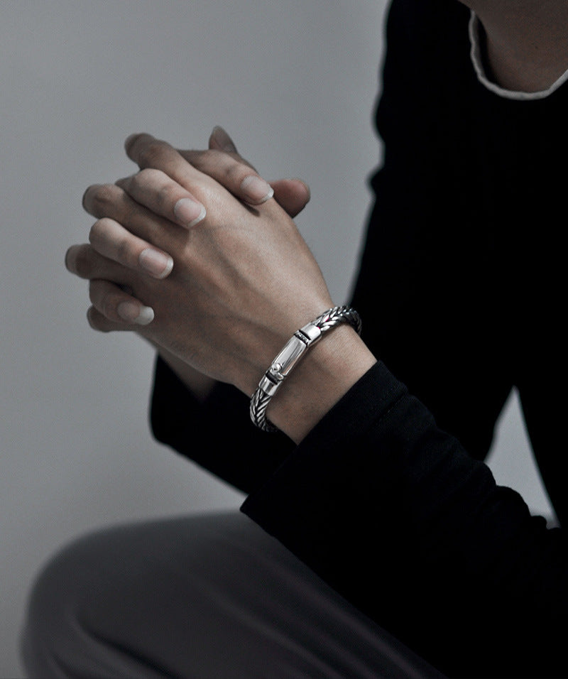 Bracelet Homme « Keel » en Argent 925 – Tressage Artisanal