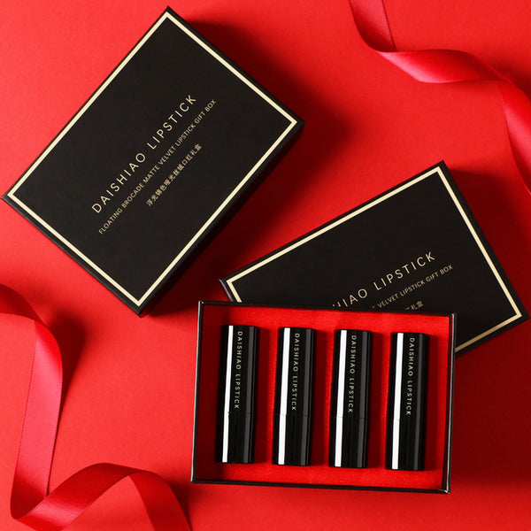 Matte Finish Waterproof Smear-Proof Long-Lasting Moisturizing Lipstick Kit (x4)