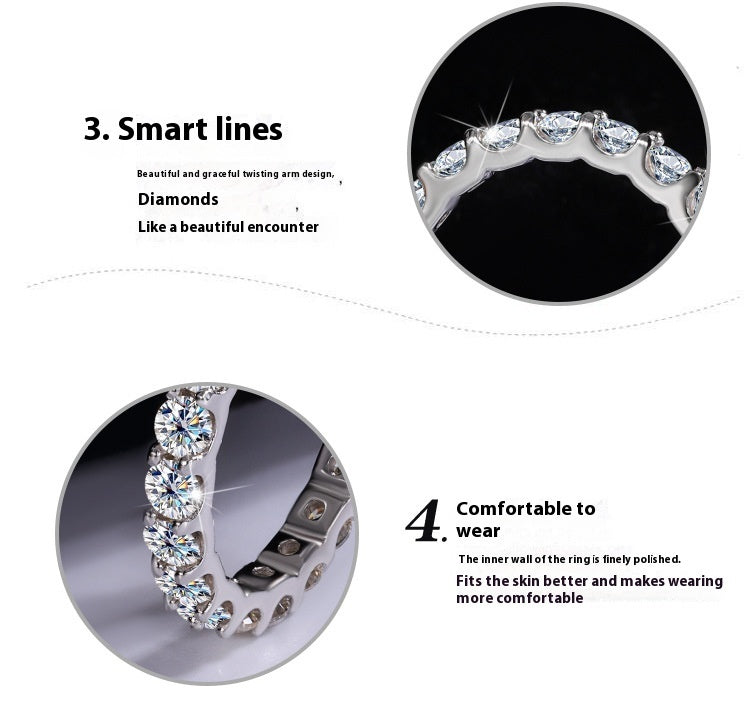 Bague Solitaire en Moissanite & Argent 925 – Éclat Diamant