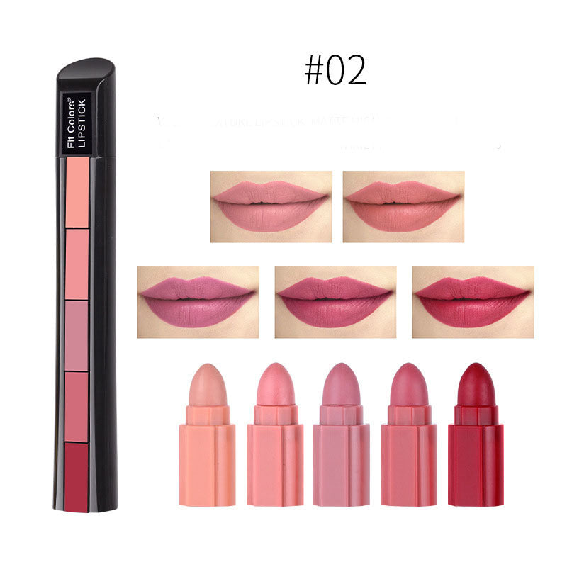 Matte 5-Color Lipstick Set Velvet Lip